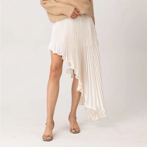 Line & Dot SEYMOUR ASYMMETRICAL PLEATED MIDI SKIRT